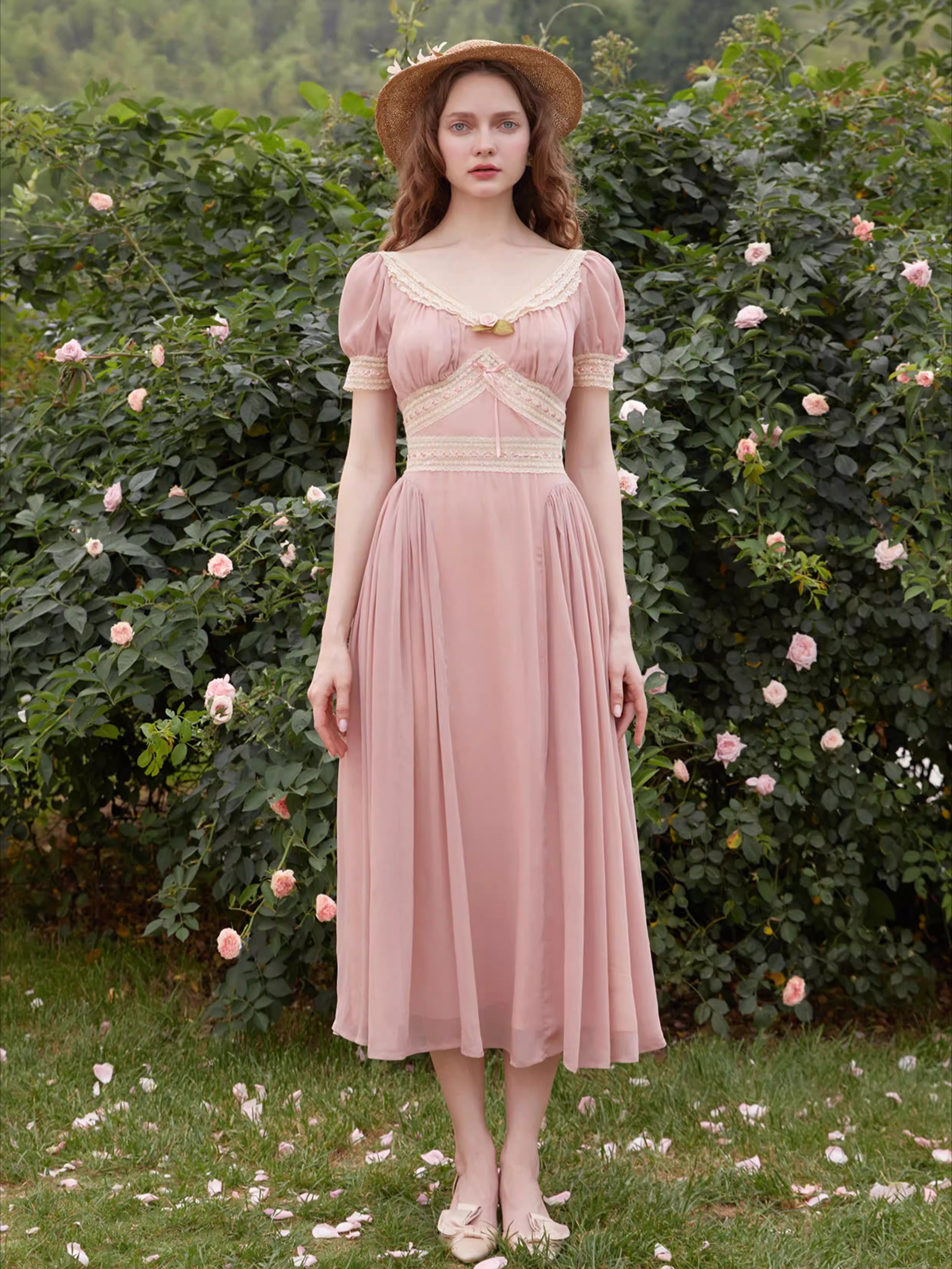 French Vintage Romantic Lace Dress