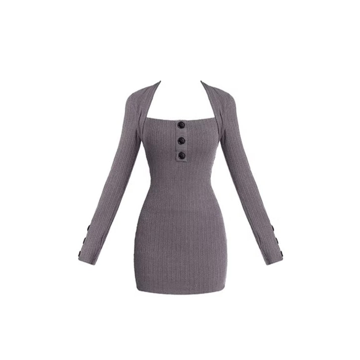Waist-Cinching Long Sleeve Dress