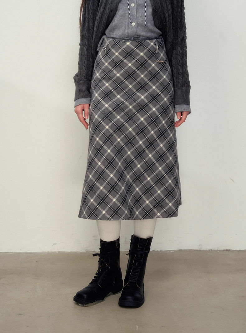 Pink Plaid Bodycon Skirt