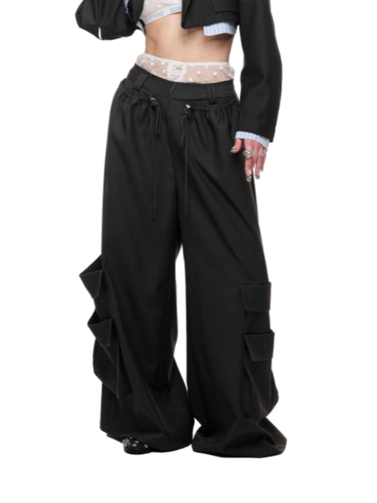 Oversized Utility Suit Pants - CHINASQUAD