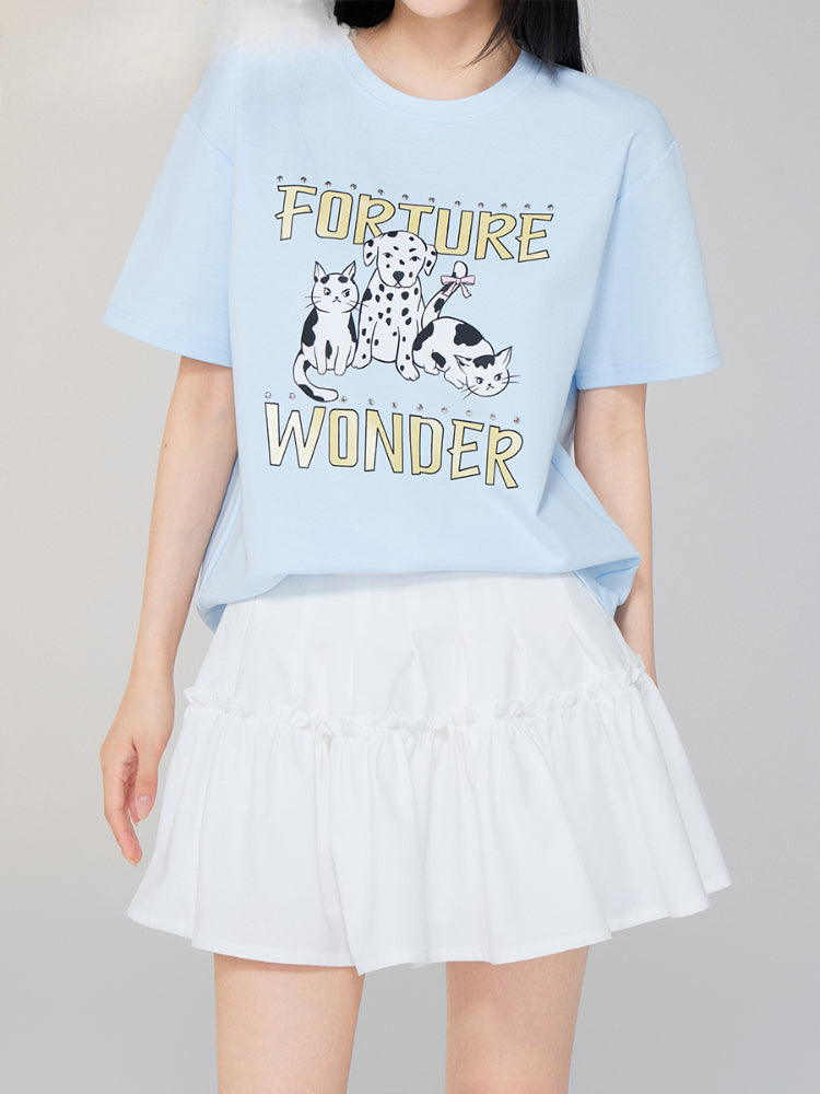 High - waist A - line Slimming Puff Skirt