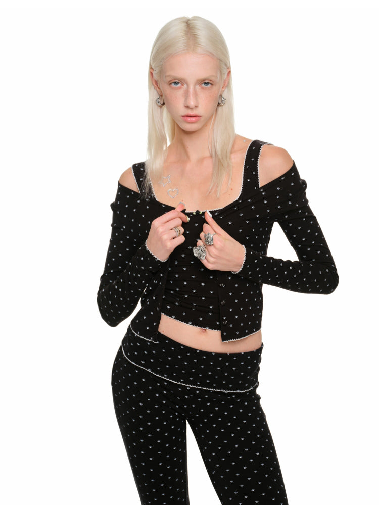 Cat Paw Trim Cardigan & Skirt Set - CHINASQUAD