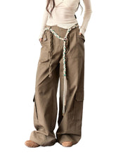Loose-fitting Straight-leg Pants with Large Pockets - CHINASQUAD