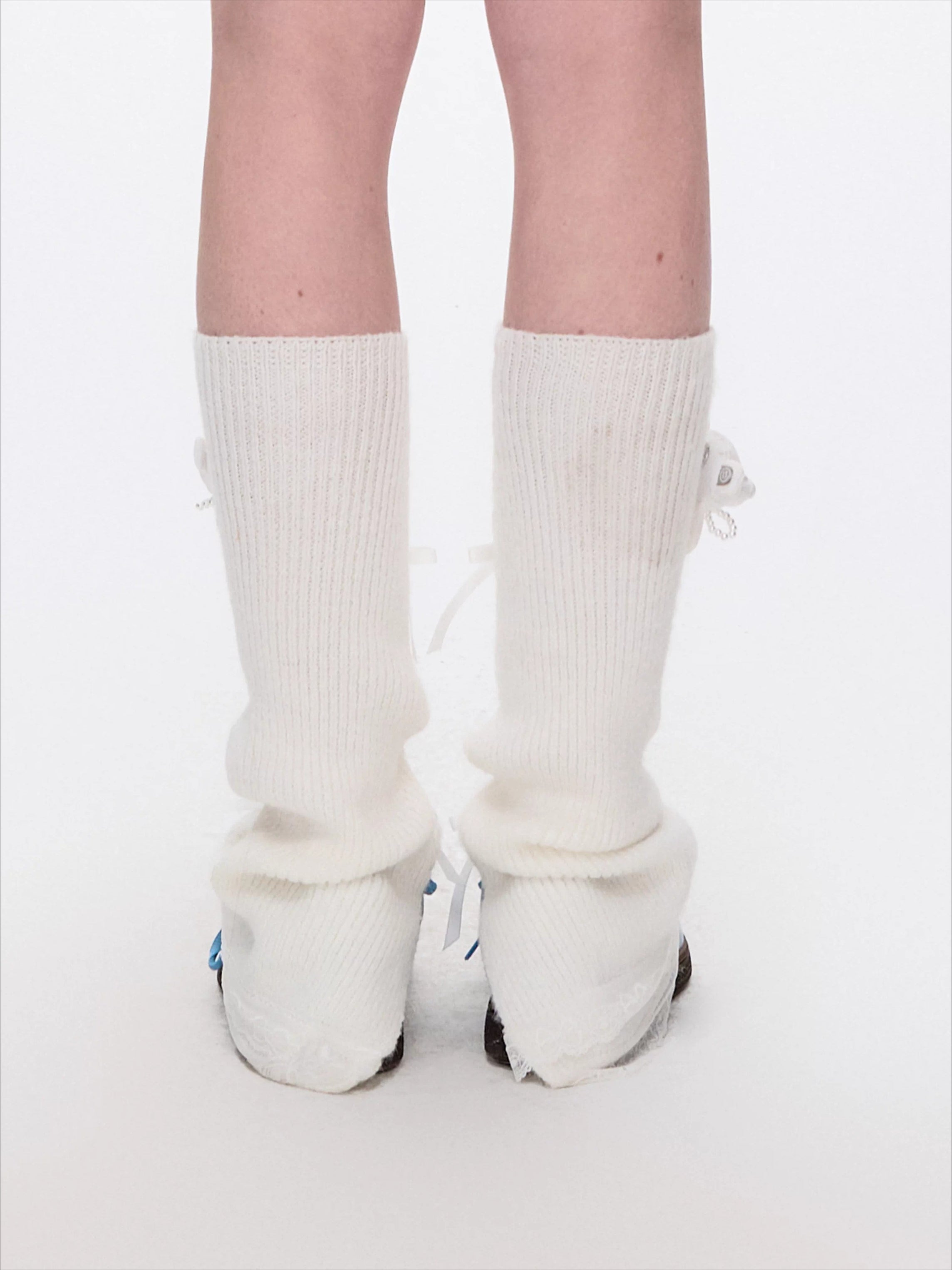 Sweet Lace Teddy Bear Slouchy Leg Warmers