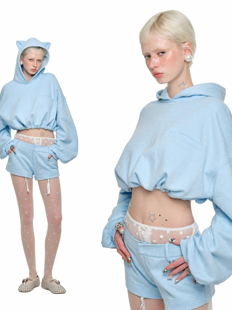 Cat Paw Cropped Hoodie - CHINASQUAD