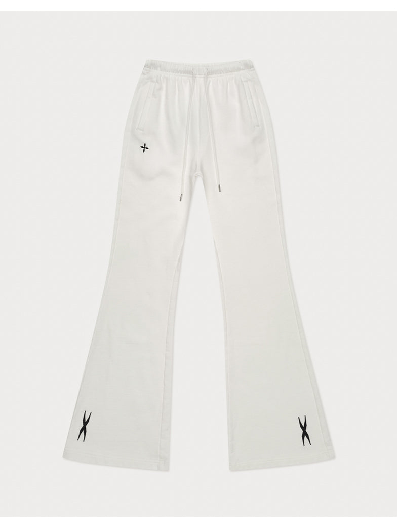 Black & White Compass Flared Sweatpants - CHINASQUAD