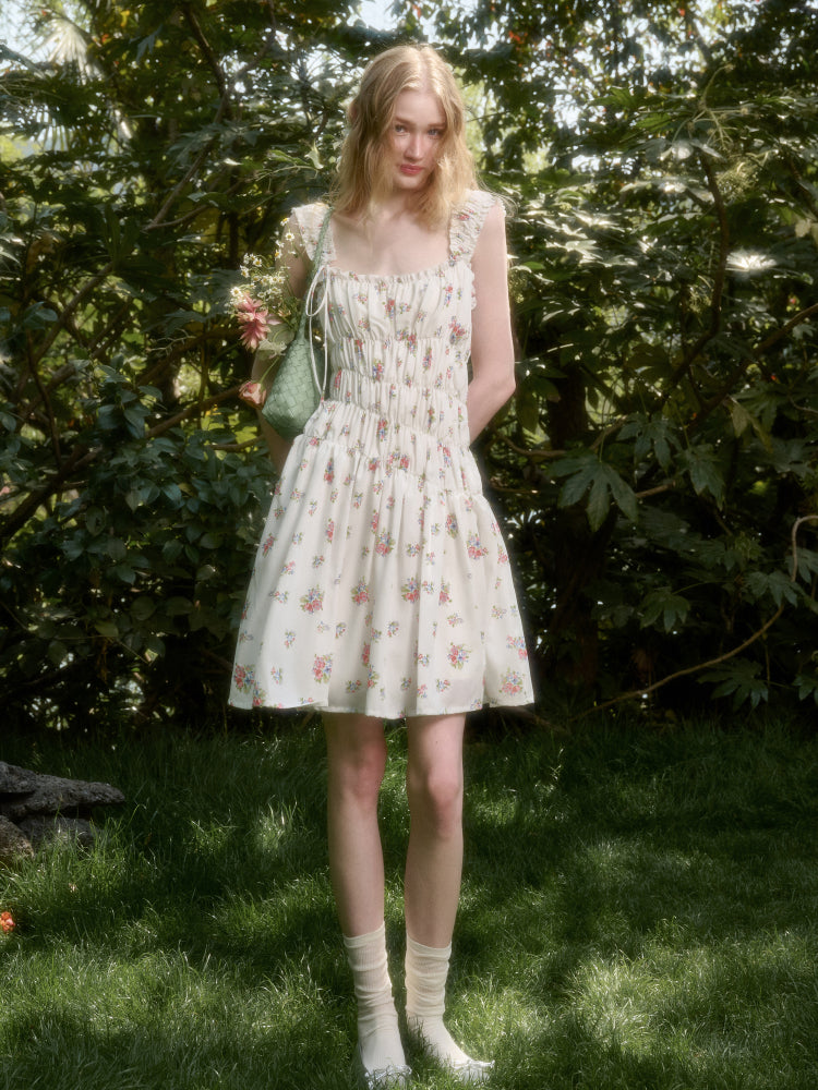 French Relaxed Old Money Floral Dress - CHINASQUAD