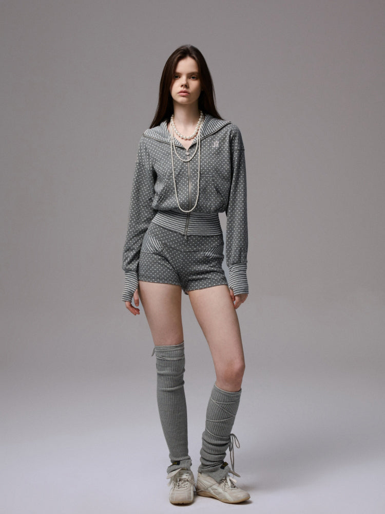 Double-Slider Small Polka Dot Devil Horn Hoodie - CHINASQUAD