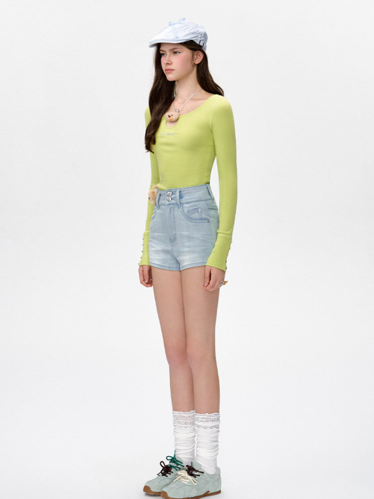 Hollow Chest Long-Sleeve Slim Fit T-Shirt - CHINASQUAD