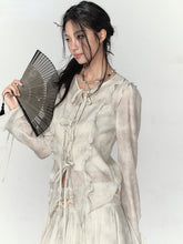 Ruffled Ombre Cardigan & Skirt Set - CHINASQUAD