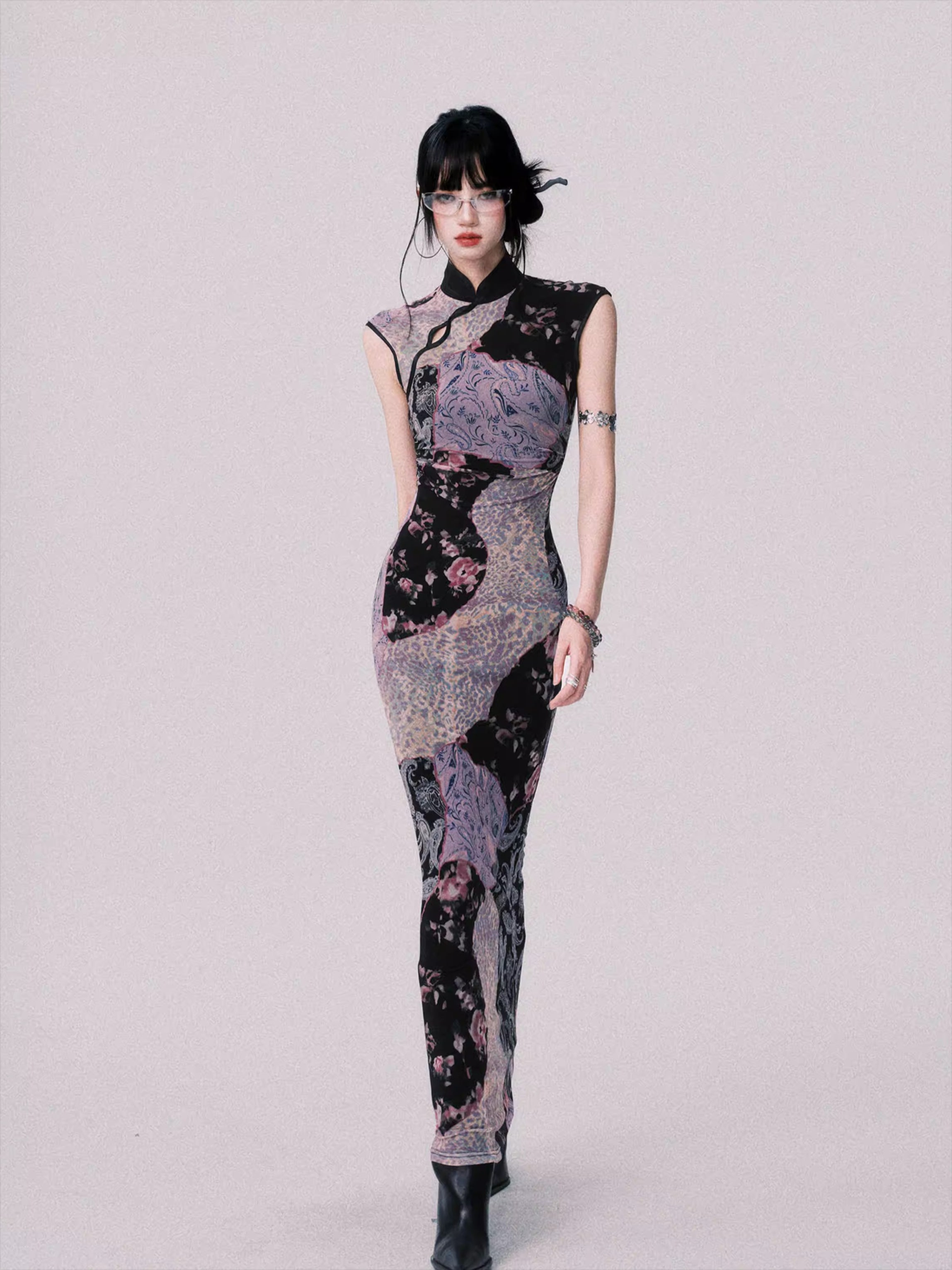 Mesh New Chinese-Style Cheongsam Dress