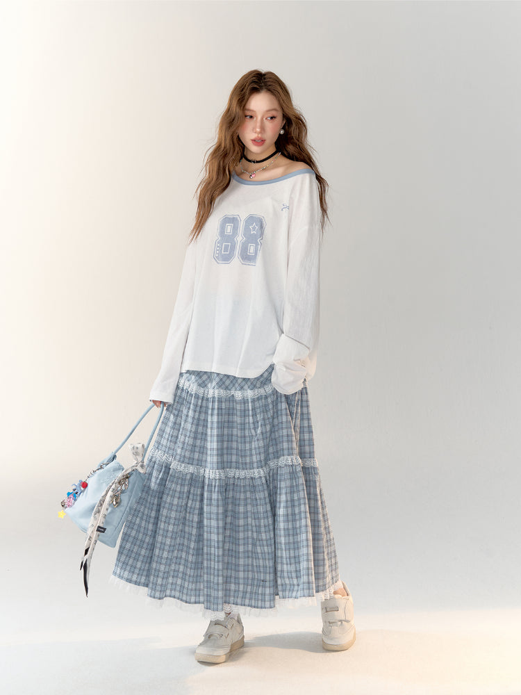 Casual Round Neck Off-Shoulder T-Shirt - CHINASQUAD