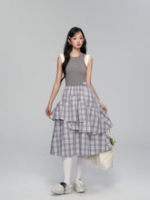 Plaid Asymmetric Sleeveless Vest Dress - CHINASQUAD