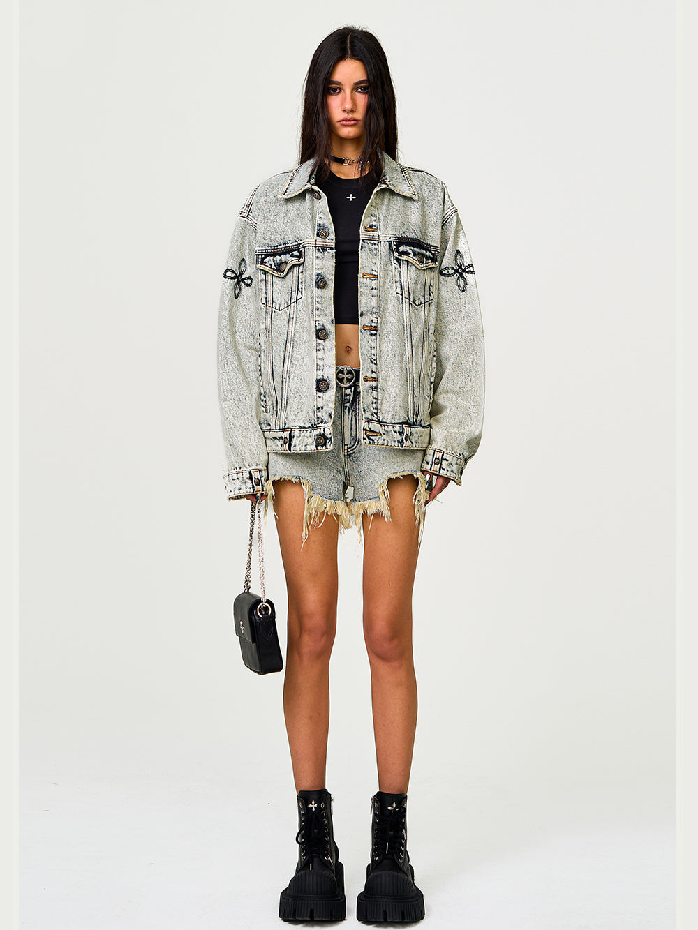 Vintage Black Washed Denim Jacket - CHINASQUAD