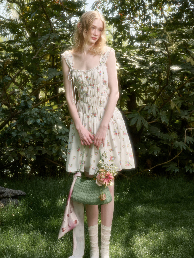 French Relaxed Old Money Floral Dress - CHINASQUAD