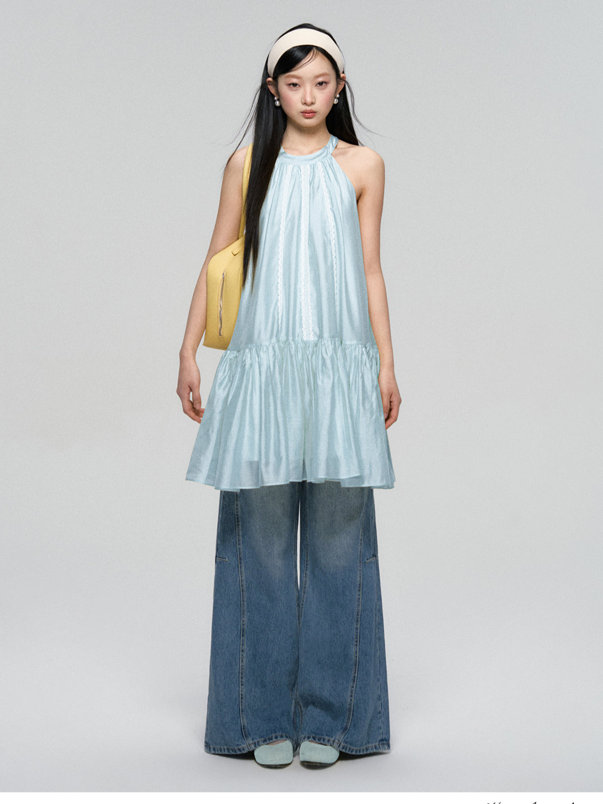 Halter Neck Tencel Lace Beach Dress - CHINASQUAD