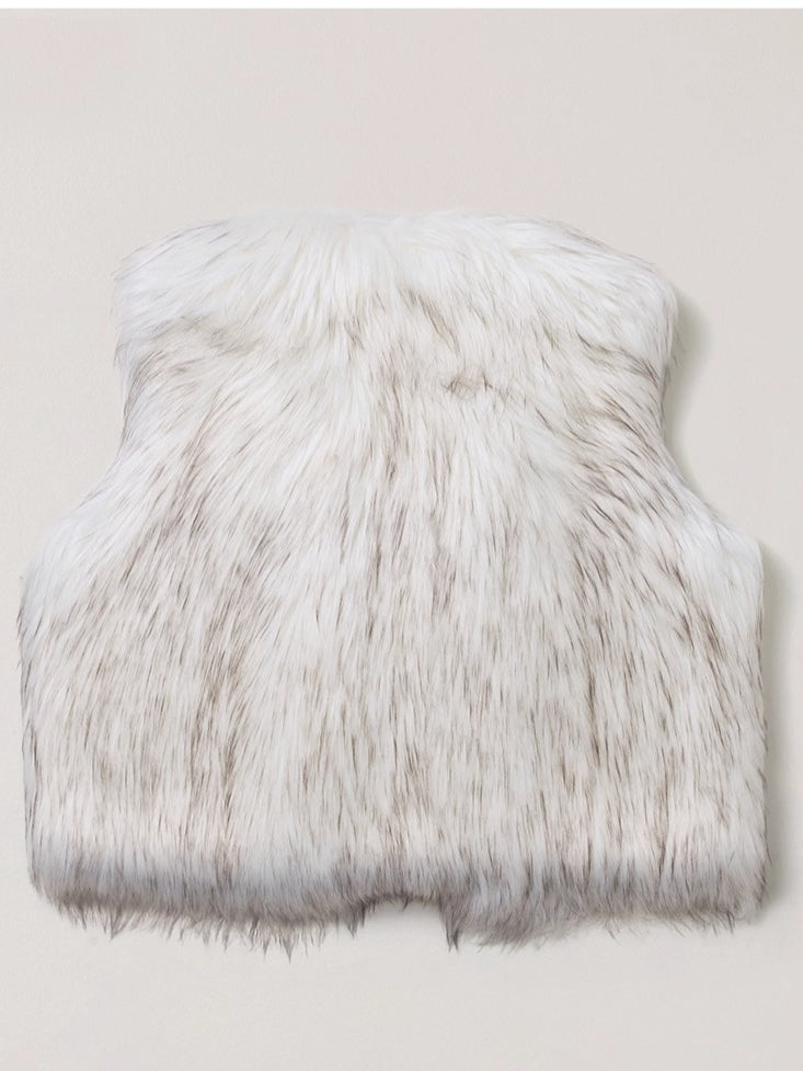Cross Relic Oversized Faux Fur Vest