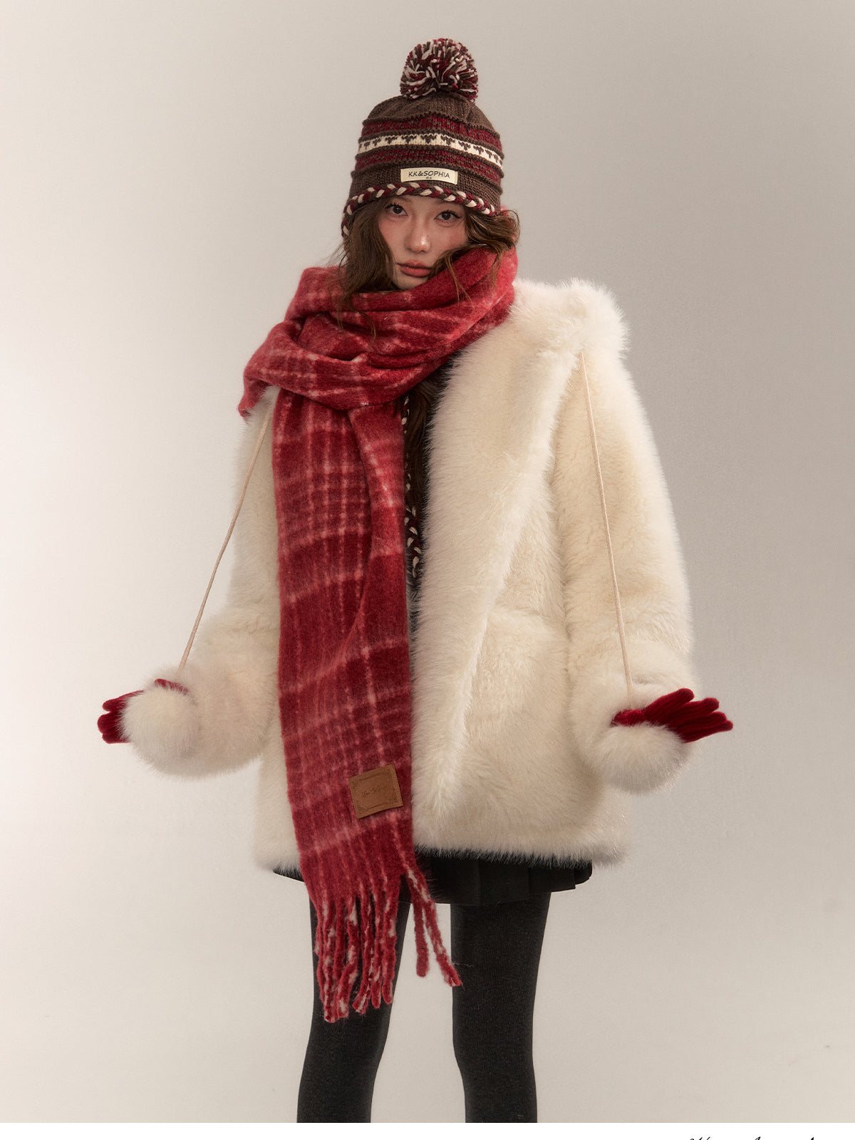 Short Hooded Faux Fur Coat - CHINASQUAD