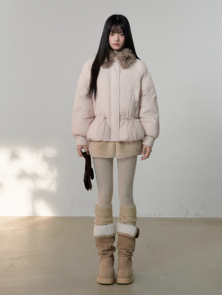 Fur Collar Sweet Puffer Down Jacket