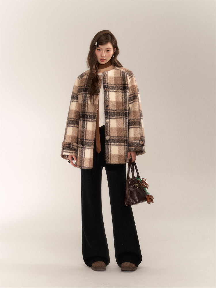 Plaid Lamb Wool Jacket - CHINASQUAD