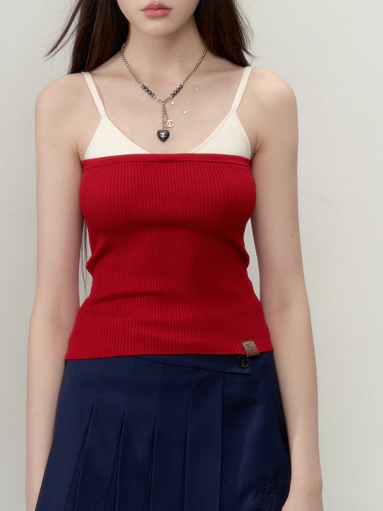 Color-Block Spliced Strap Vest - CHINASQUAD