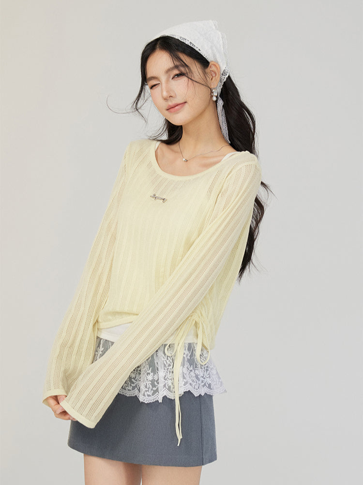 Hollow Irregular Lyocell Top - CHINASQUAD