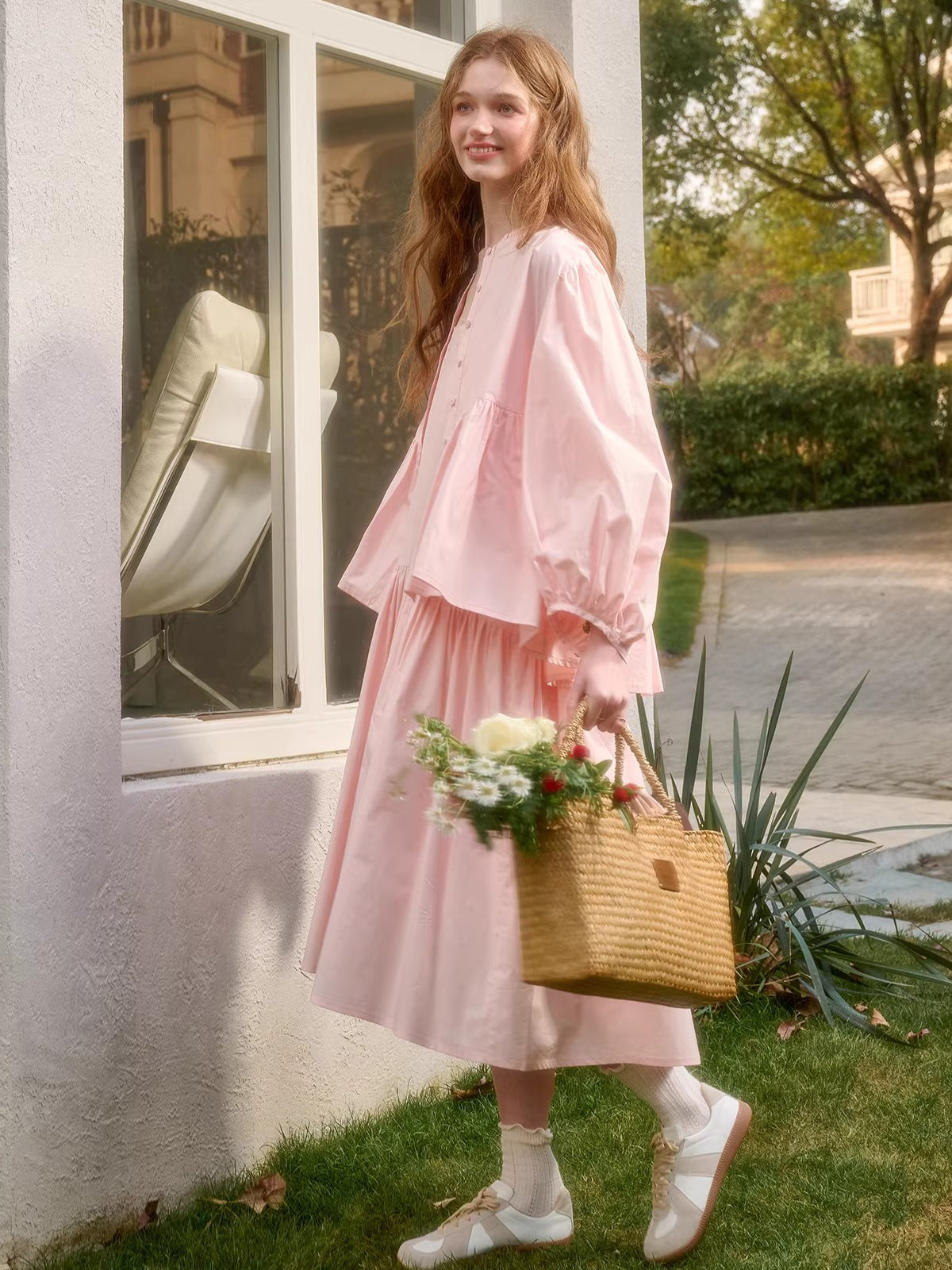 Embroidered Shirt Dress & Slip Dress Set