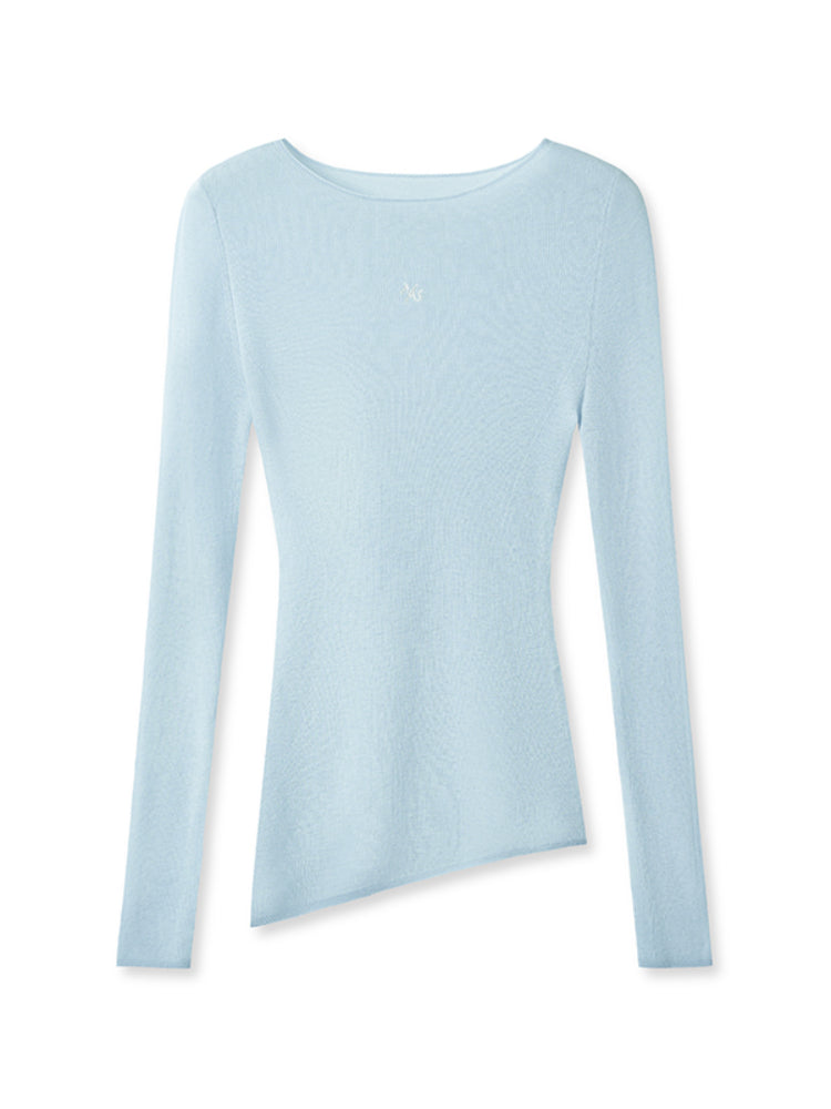 Wool Thin Crewneck Long-sleeve Blouse - CHINASQUAD