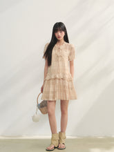 Checkered Hollow-Out Ruffled Dress Set - CHINASQUAD