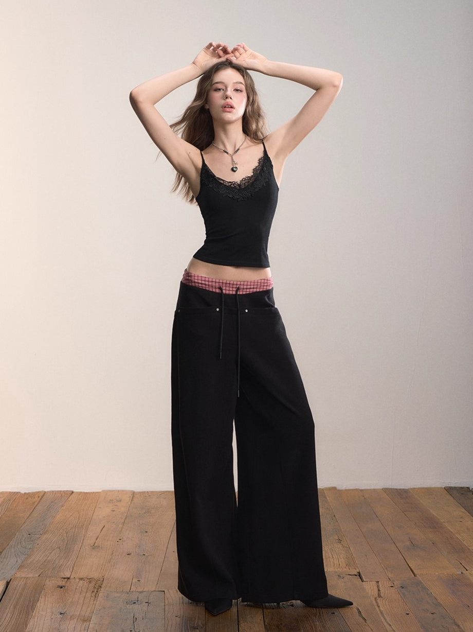 Lace-Trimmed Fitted Camisole - CHINASQUAD