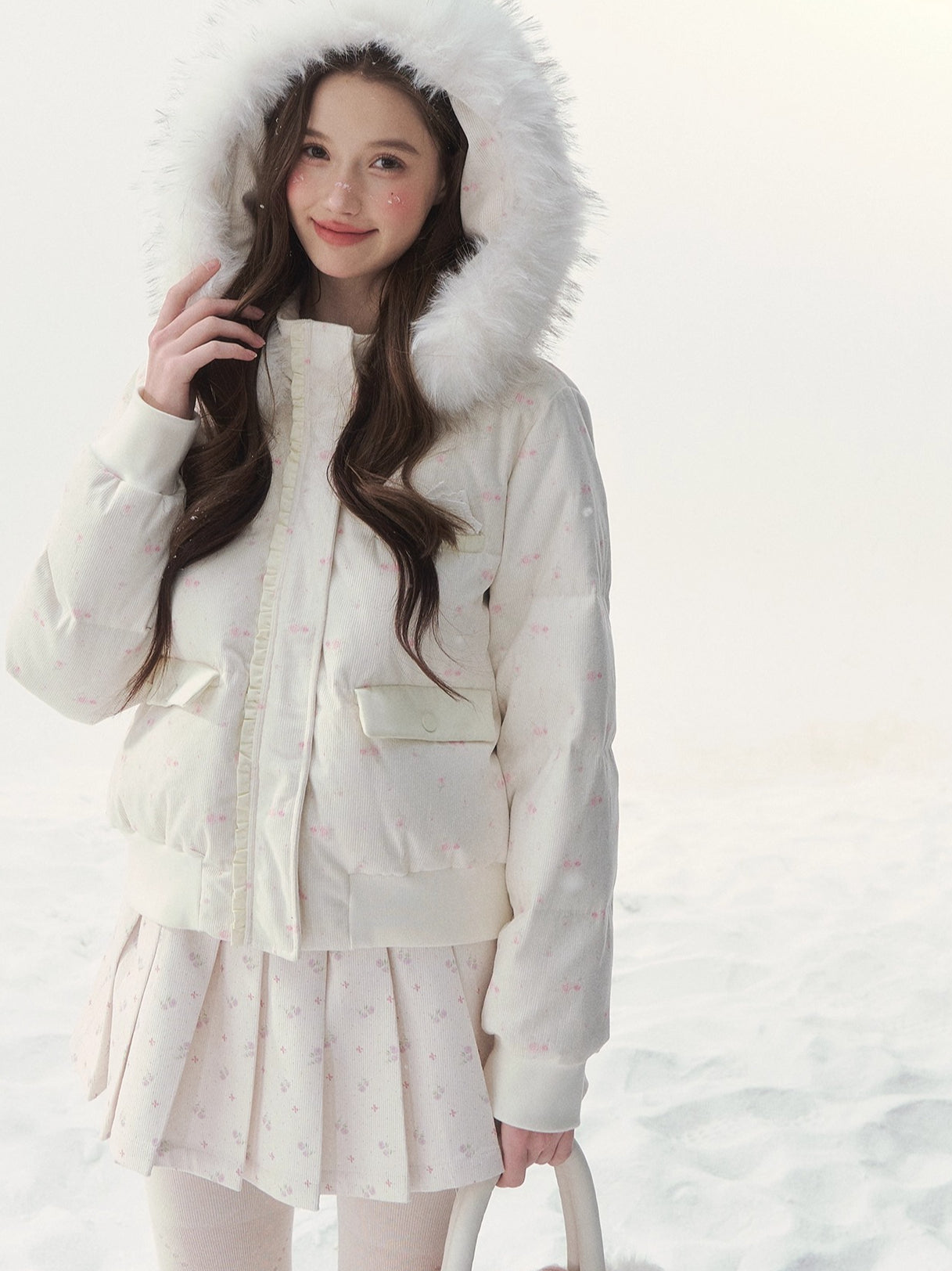White Fur-Collar Duck Down Jacket