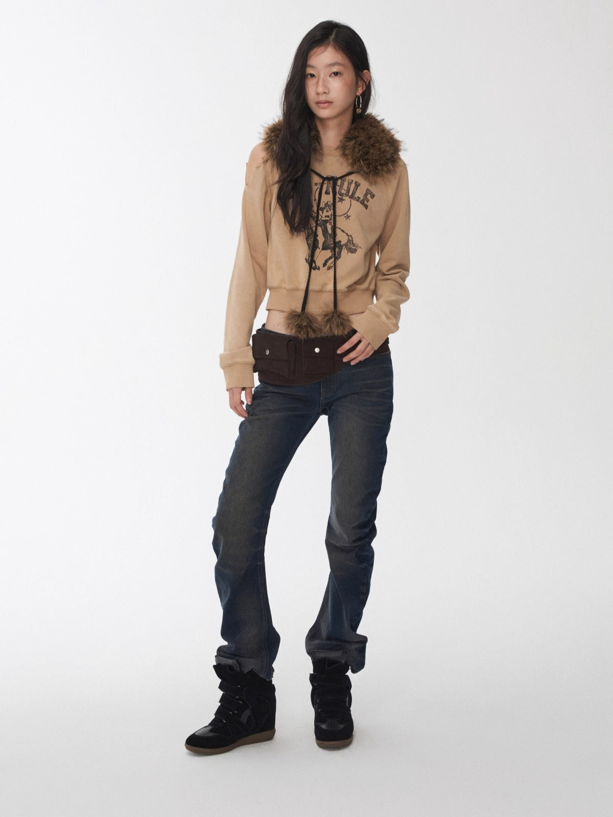 Reversible Faux Fur Pom-Pom Ear Muff Collar - CHINASQUAD