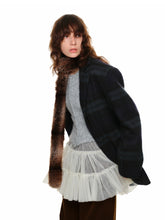 Oversized Green Plaid Woolen Blazer - CHINASQUAD