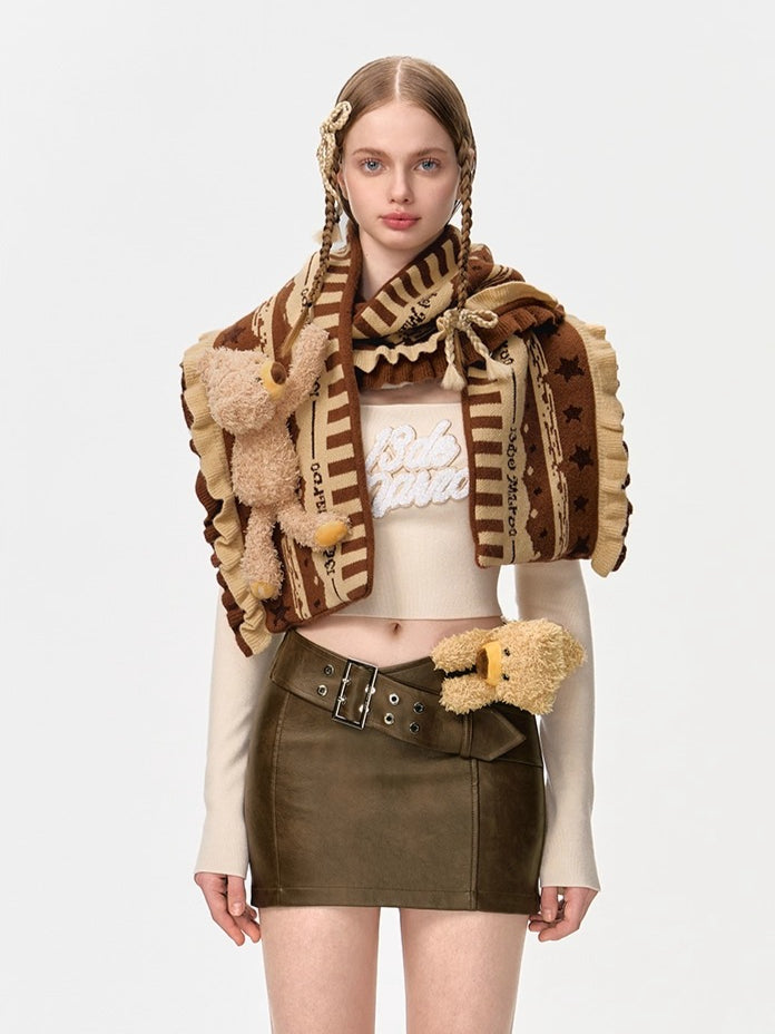 Layered Knit Cake Scarf