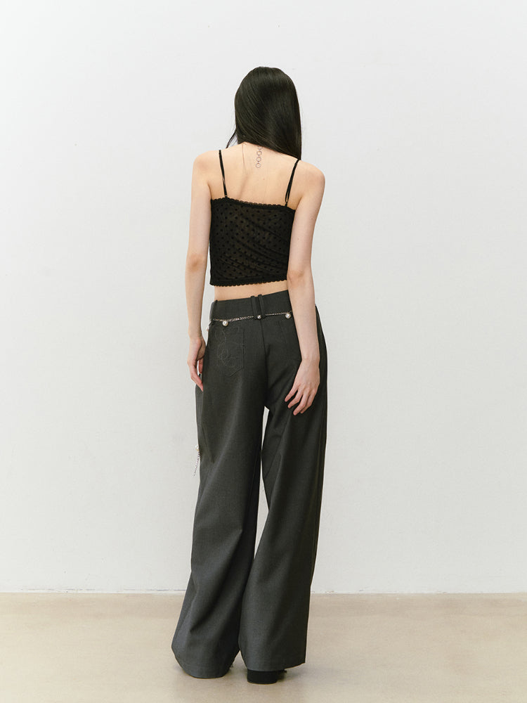 Waist-relaxed Wide-leg Suit Pants - CHINASQUAD