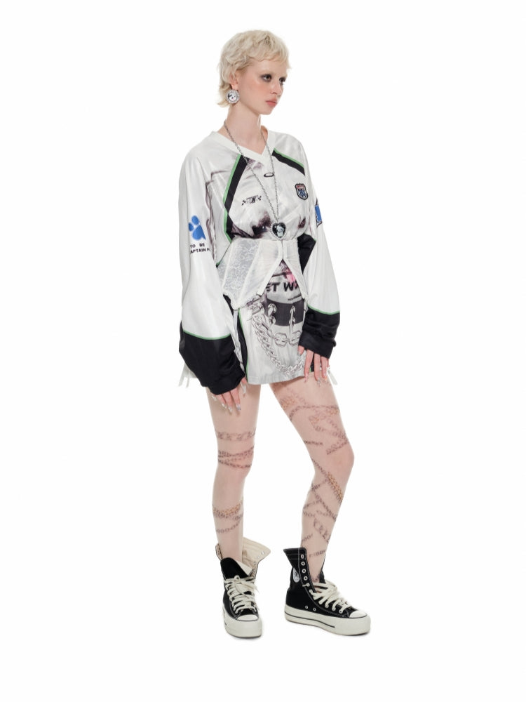 Black & White Strap Lace Corset Belt - CHINASQUAD