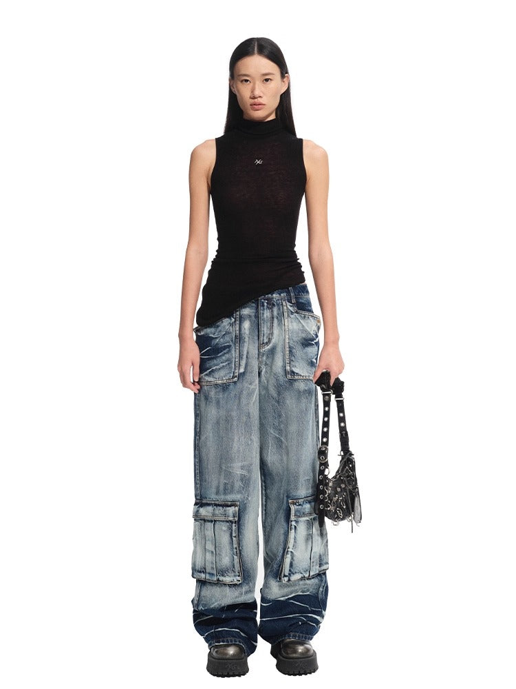 "Feria Series" Volcano Denim Loose Wide-leg Jeans - CHINASQUAD