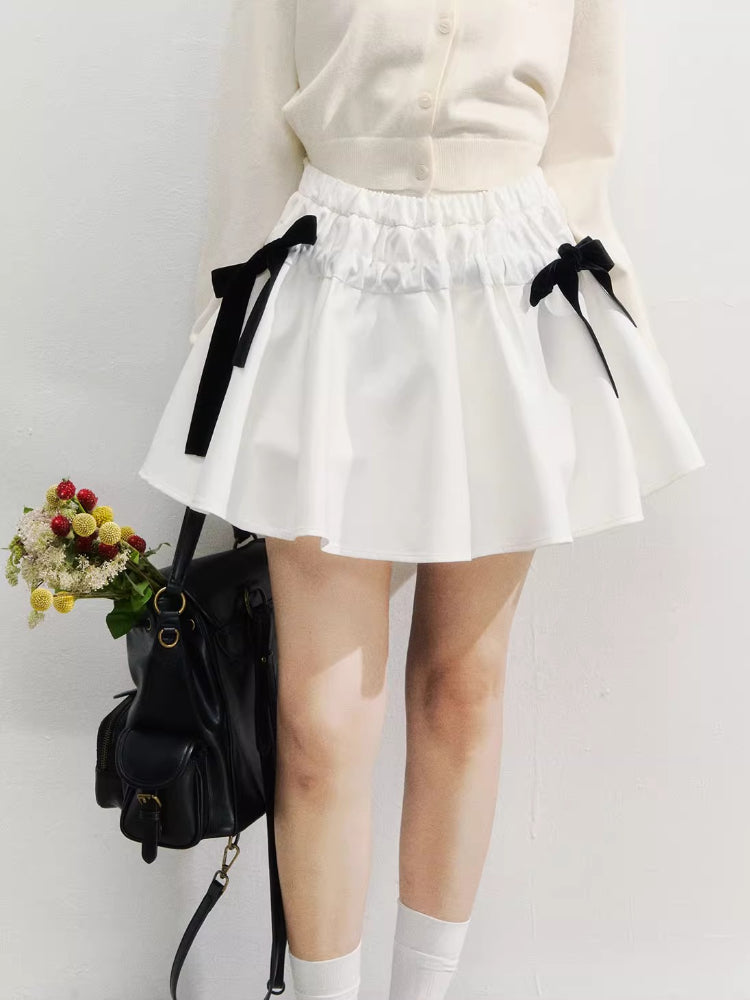 Velvet Bow Water-Repellent Puff Skirt - CHINASQUAD