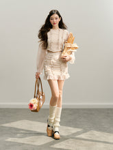 Apricot Handcrafted Floral Embellished Skirt - CHINASQUAD