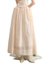 Pink Lace Trim Maxi Skirt - CHINASQUAD