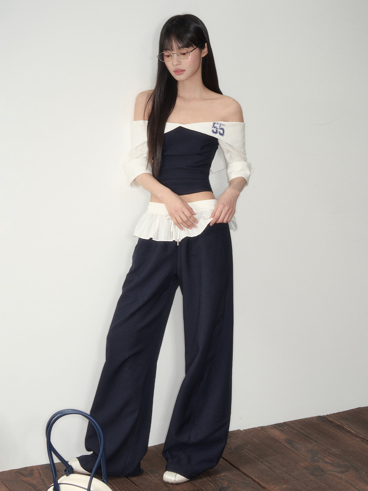 Off-Shoulder Active Blouse & Pants Set - CHINASQUAD