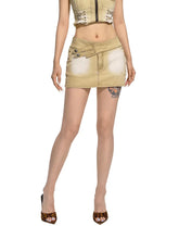 Brown Slim-Fit Bodycon Denim skirt - CHINASQUAD