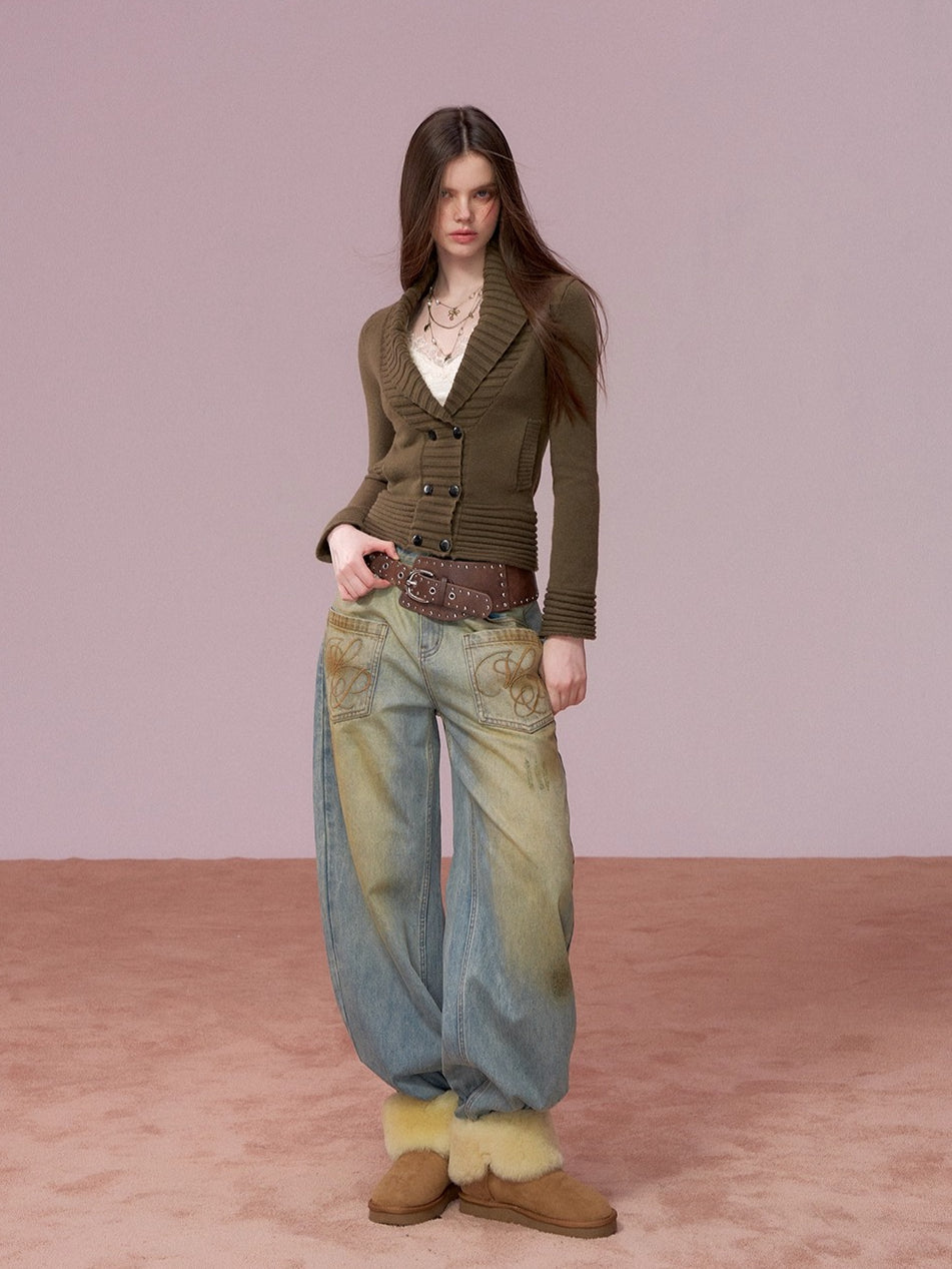 Vintage Wash Loose Denims Pants