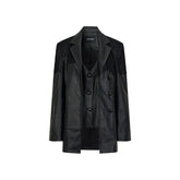 Structured Laced Leather Blazer - CHINASQUAD
