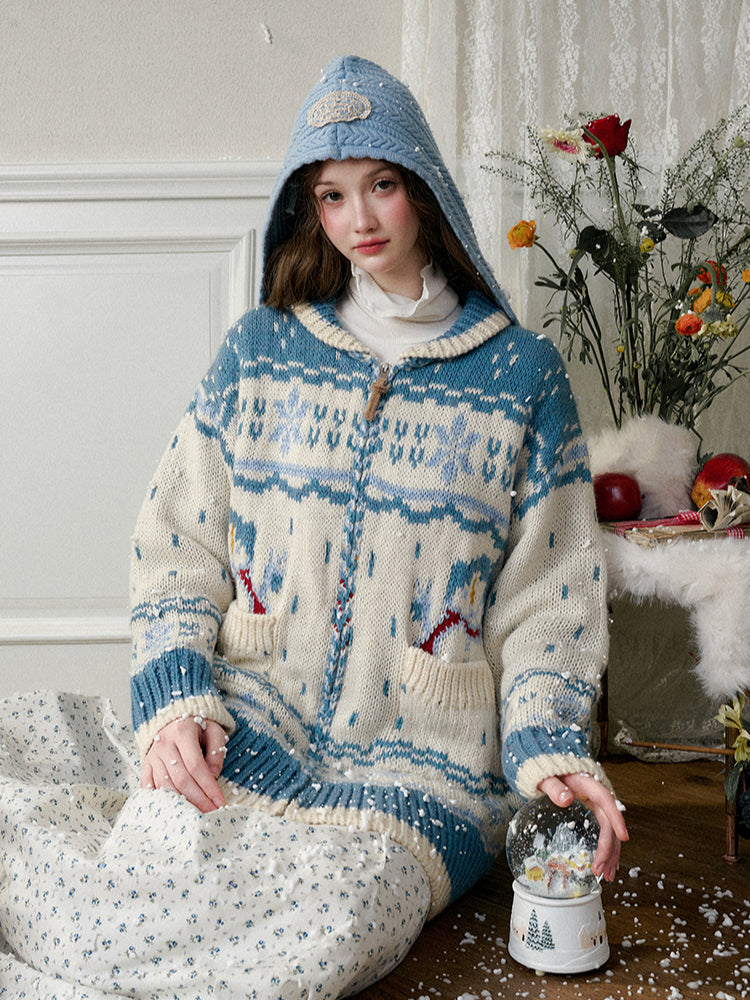 Nordic Island Wool Knitted Cardigan - CHINASQUAD