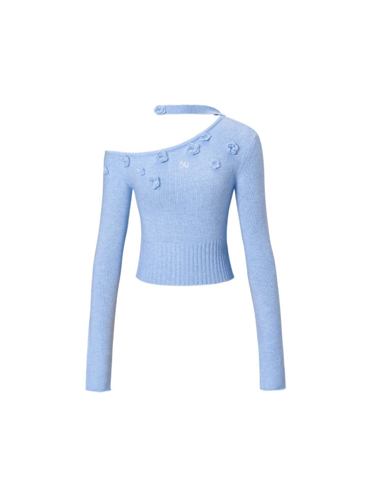 Wild Rose Knit Crewneck Sweater - CHINASQUAD