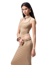 Large Round-Neck Knot Acetate Tank Top & Skirt Set - CHINASQUAD