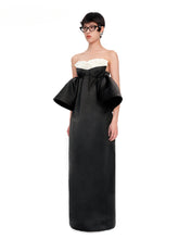 Black Floral Strapless Maxi Dress - CHINASQUAD