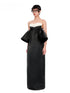Black Floral Strapless Maxi Dress - CHINASQUAD