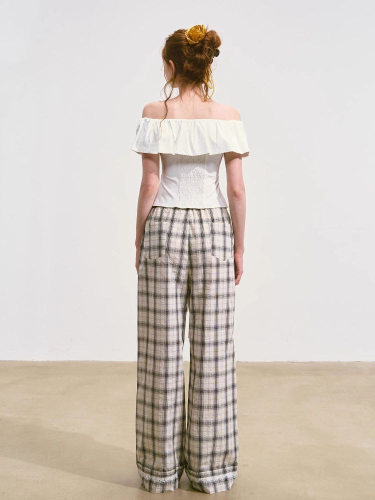 Bubble Check Flap Trousers